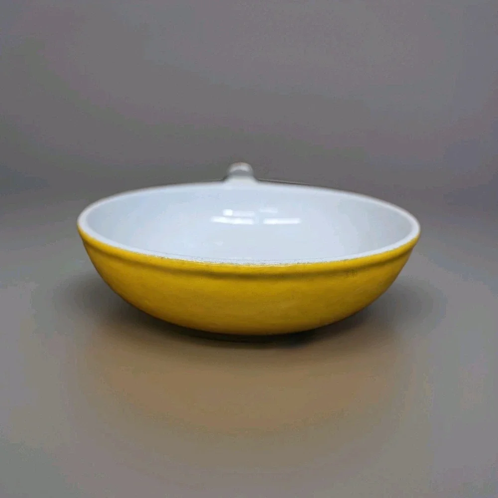 Vintage Finesse Yellow Enamel Skillet Frying Pan Set 10